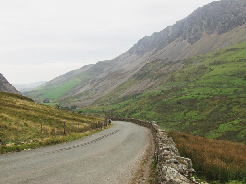 The road past Mynydd Mawr in Snowdonia, Gwynedd, Wales