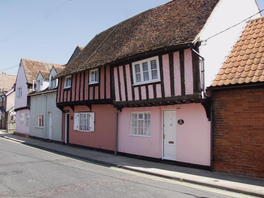 Timber-Framed, Colour-Washed Houses, Hadleigh, Suffolk, England, Great Britain