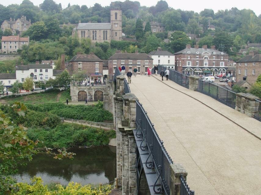 The ironbridge seen from the Old Toll House, Ironbridge, Shropshire, England