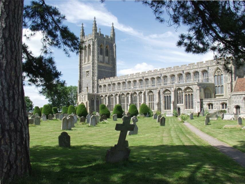 View of the church of the Holy Trinity, Long Melford, Suffolk, England
