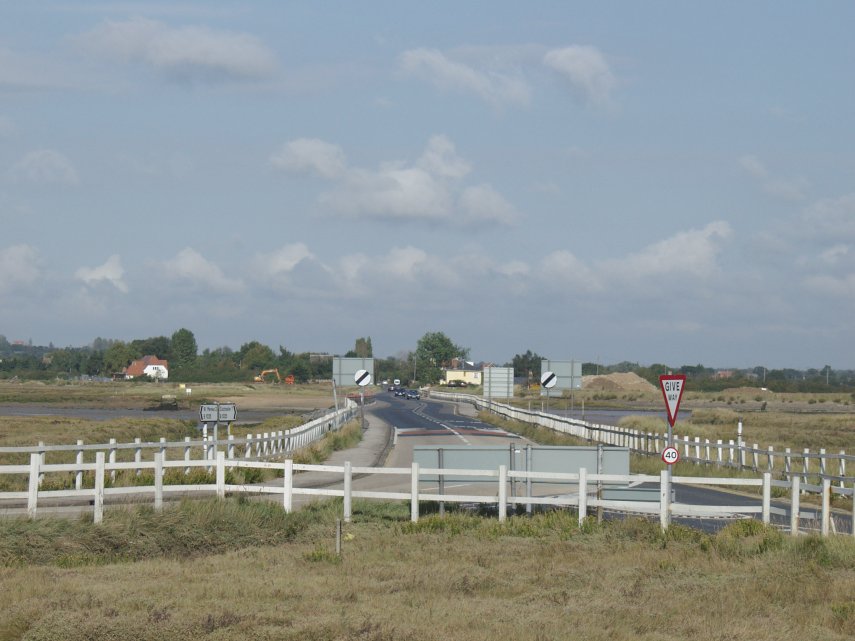 The road (The Strood) to  Mersea Island, Essex, England, Great Britain