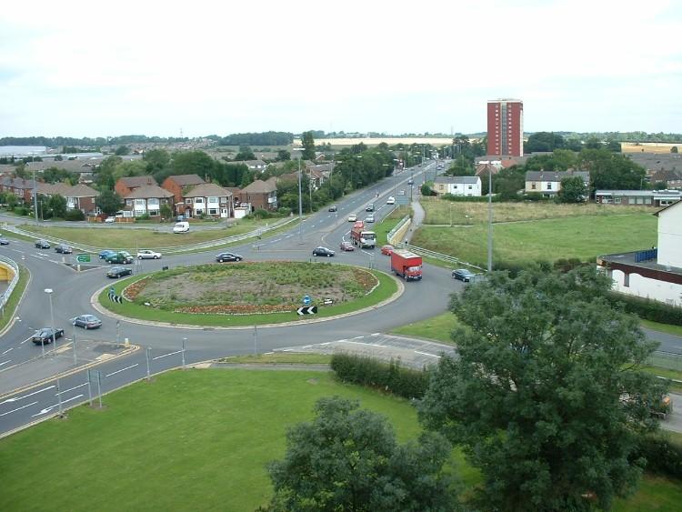 A typical roundabout in Great Britain