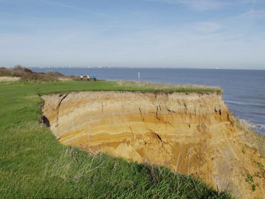 Scene from the top of the Naze cliffs, Walton-on-the-Naze, Essex, England