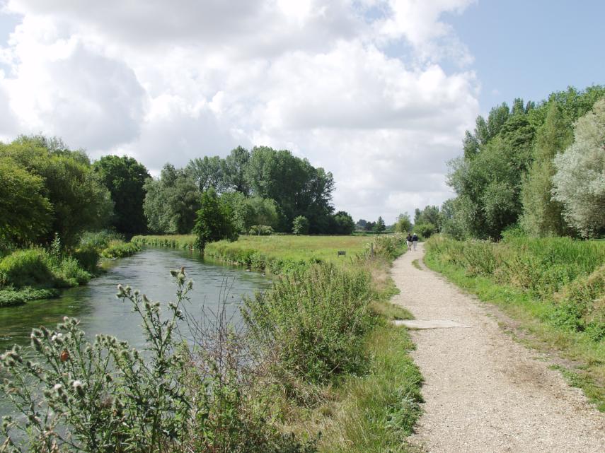 The path to St. Cross Hospital, Winchester, Hampshire, England, Great Britain