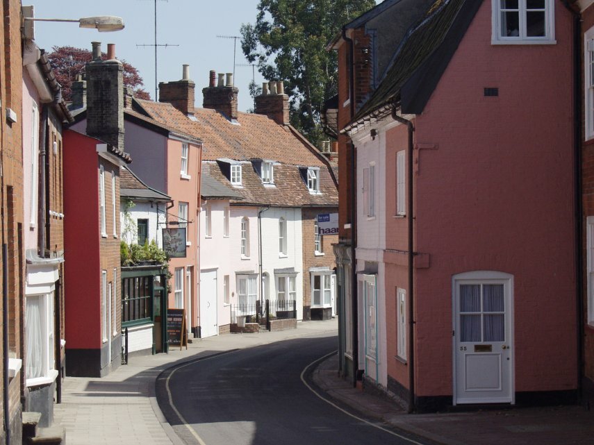 View of New Street, Woodbridge, Suffolk, England