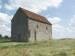 Scene showing the Saxon chapel of St. Peter on the Wall, Bradwell-on-Sea, Essex, England