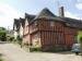 Scene showing Thatched houses, Kersey, Suffolk, England