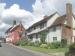 Scene showing medieval houses, Lavenham, Suffolk, England