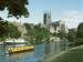 Picture of the River Severn, a narrow boat, and Worcester Cathedral, Worcestershire, 