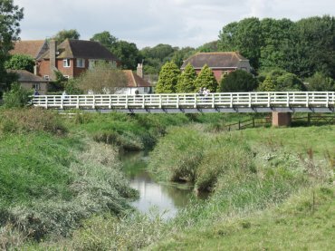 The footbridge over the Cuckmere River, Alfriston, Sussex, England
