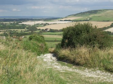 Scene from the South Downs Way near Alfriston, Sussex, England