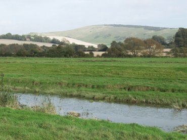 The Cuckmere River and Windover Hill, Alfriston, Sussex, England