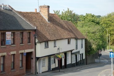 Photograph of an ancient timber-framed house, Andover, Hampshire (Hants), England