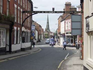 Picture looking along Saint John's Street, Ashbourne, Derbyshire Peak District
