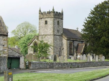 View of the Church of the Holy Trinity, Ashford-in-the-Water, Derbyshire Peak District