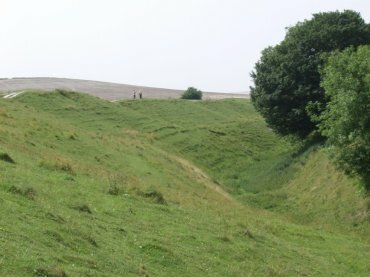 View of the ditch, Avebury Stone Circle, Avebury, Wiltshire (Wilts), England