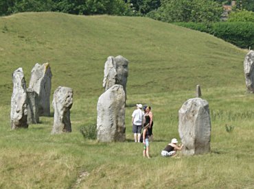View of a group of stones, Avebury Stone Circle, Avebury, Wiltshire (Wilts), England