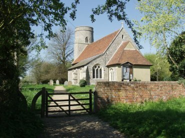 View of the church of St. Peter and St. Paul, Bardfield Saling, Essex,  England