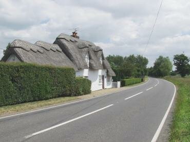 Photograph of a thatched weatherboarded cottage near Maldon, Essex, England