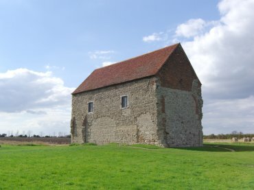 Scene showing St. Peter's Chapel, Bradwell-on-Sea, Essex