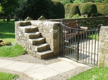View of steps, St. Eadburgha's Church, Broadway, Worcestershire, England