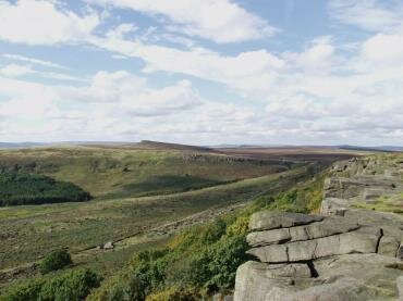 View of Burbage Edge and Hallam Moor, Derbyshire Peak District