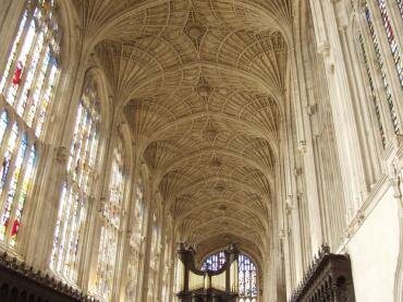 Photograph of the fan vualted roof, King's College Chapel, Cambridge, Cambridgeshire, England
