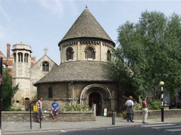 View of the round Church of the Holy Sepulchre, Cambridge, Cambridgeshire, England