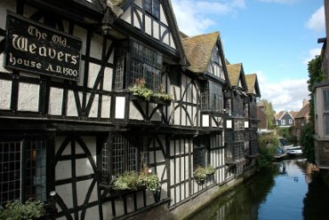 Scene showing the Old Weaver's House, Canterbury, Kent, England