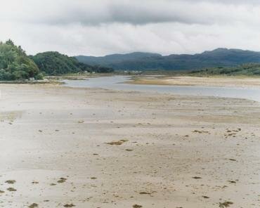 View from Castle Tioram showing Loch Moidart at low tide