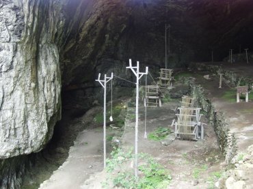 Picture of rope making equipment, Peak Cavern, , Castleton, Derbyshire Peak District
