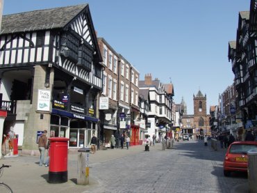 View of The Rows in Bridge Street, Chester, Cheshire, England