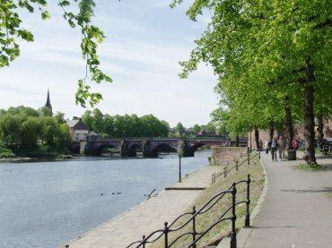 Photograph of the 14th Century Old Dee Bridge, Chester, Cheshire, England, UK