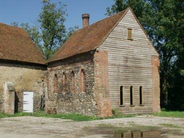 View showing the remaining buildings of the Cistercian Abbey, Coggeshall, Essex, England
