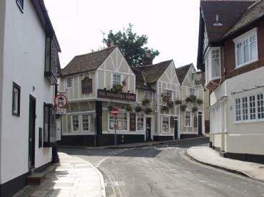 Photograph of the Medieval Stockwell Arms pub in the Dutch Quarter, Colchester, Essex, England