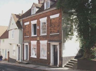 View of Jane Taylor's house, East Stockwell Street in the Dutch Quarter, Colchester, Essex, England