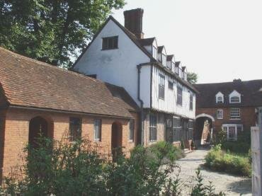 Photograph of 15th Century Timperleys - a half timbered house now used as a clock museum, Colchester, Essex, England