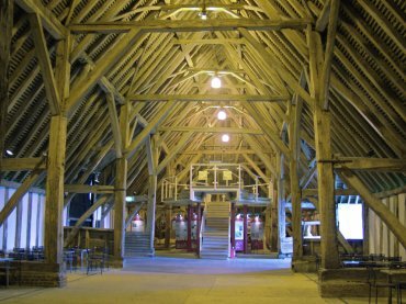 View of the interior of Wheat Barn, Cressing Temple Barns near Braintree, Essex, England