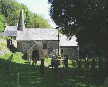 View of Culbone church, Porlock, Somerset, England