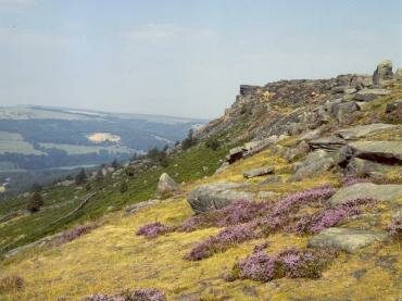 Scene showing Curbar Edge, Debyshire Peak District, England