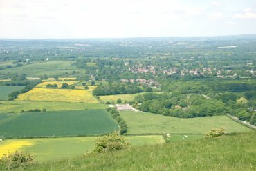 The village of Ditchling seen from Devil's Dyke, Sussex, England