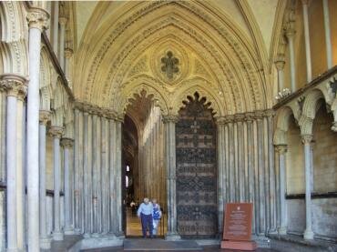 View of the 13th Century Galilee Porch, Ely Cathedral, Ely, Cambridgeshire, England