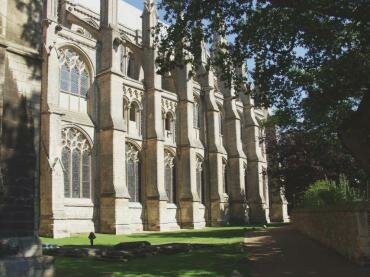 Photograph of part of the South wall, Ely Cathedral, Ely, Cambridgeshire, England