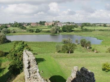 Picture looking across Framlingham Mere from the walls of Framlingham Castle, Framlingham, Suffolk, England