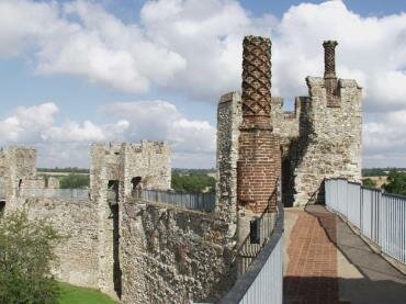Picture on the walkway on top of the castle walls, Framlingham, Suffolk, England