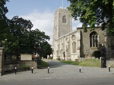 Scene showing St. Michael's Church, Framlingham, Suffolk, England