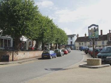 View of Market Hill, Framlingham, Suffolk, England