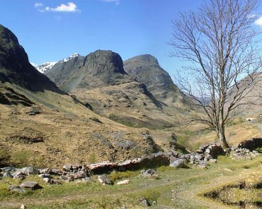 View of Glen Coe showing the Three Sisters