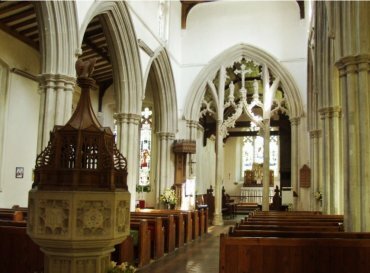 View of the nave, St. Mary's Church, Great Bardfield, Essex,  England