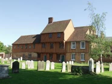 View of the 15th century Guildhall in Church Square, Hadleigh, Suffolk, England